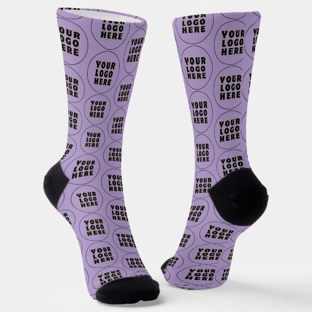 Chaussette Logo et texte personnalisés minimalistes simples (Angulaire)