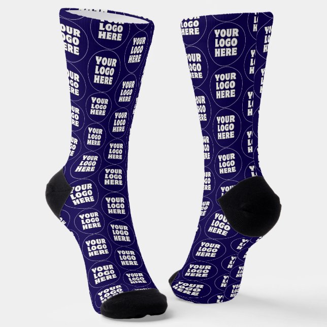 Chaussette Logo et texte personnalisés minimalistes simples (Angulaire)