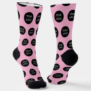 Chaussette Logo professionnel personnalisé Entreprise rose