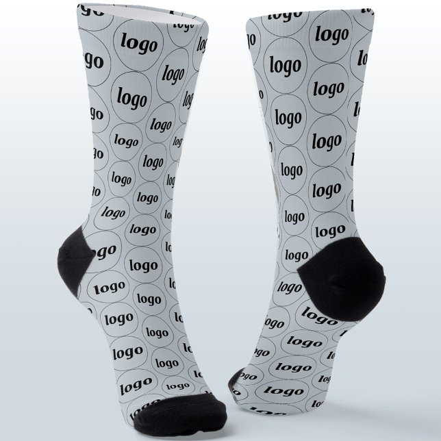 Chaussette Logo simple Motif commercial Poudre bleu (Simple logo pattern professional promotional business branding socks)