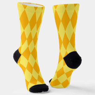Chaussette Losanges et Damier Jaune Clair et Foncé Harlequin