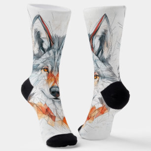 Chaussette Loup blanc