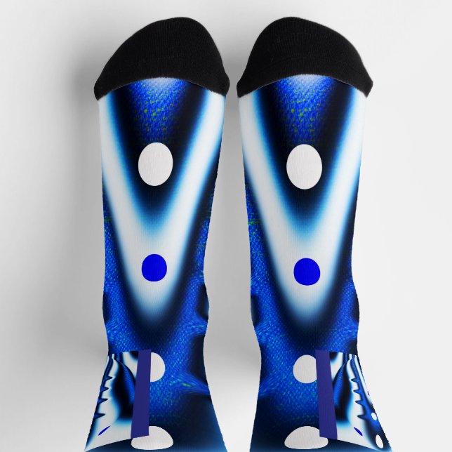 Chaussette Lune bleue et blanche (Haut)