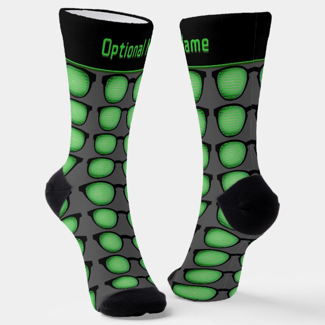 Chaussette Lunettes de Geek amusantes : Paire de spécificatio (Angulaire)