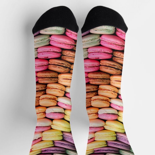 Chaussette Macarons Colorés Drôle (Haut)