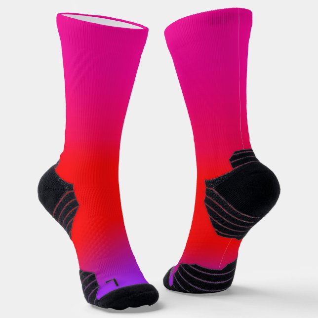 Chaussette Magenta Rouge Violet Ombré Joyeux   (Angulaire)