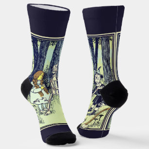 Chaussette Magicien d'Oz vintage, Dorothy rencontre l'Homme d