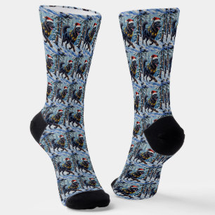 Chaussette Magnifique Berger Belge Forêt de Neige Noël