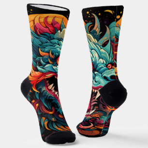 Chaussette Majesté du Dragon Oriental Moderne