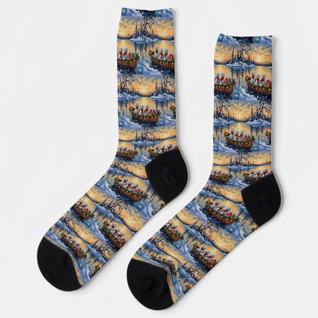 Chaussette Maltese Christmas Boat Holiday (Gauche)