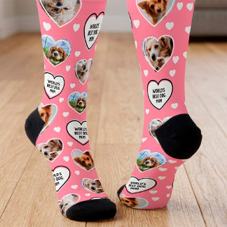 Chaussette MAMAN CHIEN Personnalisé 4 Animaux Chat Chien Cœur
