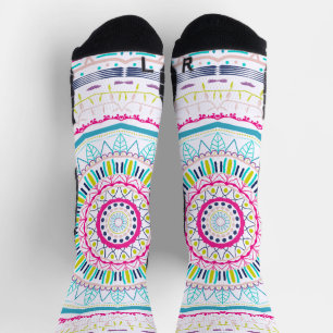 Chaussette mandala coloré