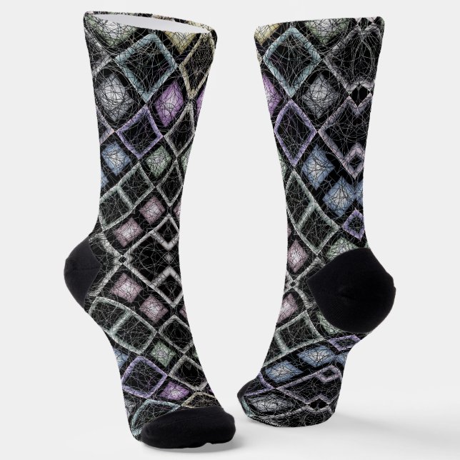 Chaussette Mandala en mosaïque de couleur pastel avec treilli (Angulaire)