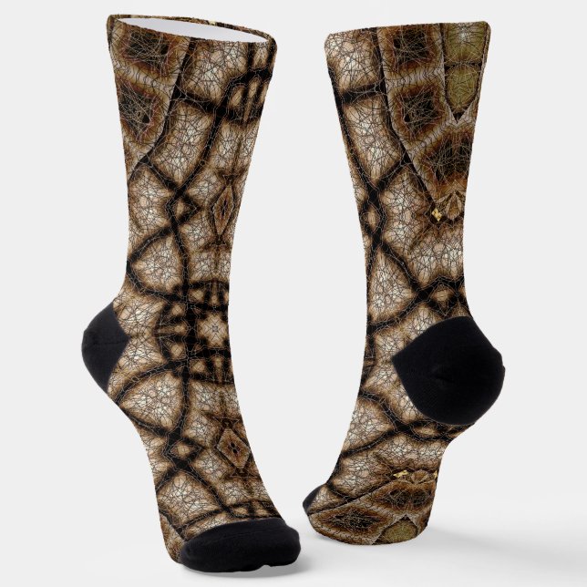 Chaussette Mandala en verre Brown et vert ornementé (Angulaire)