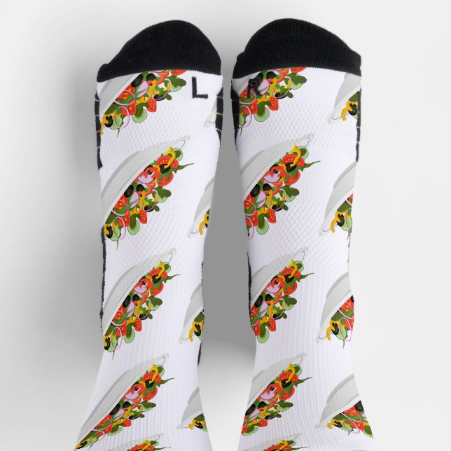 Chaussette Mangez plus de plantes frais motivation salade let (Haut)