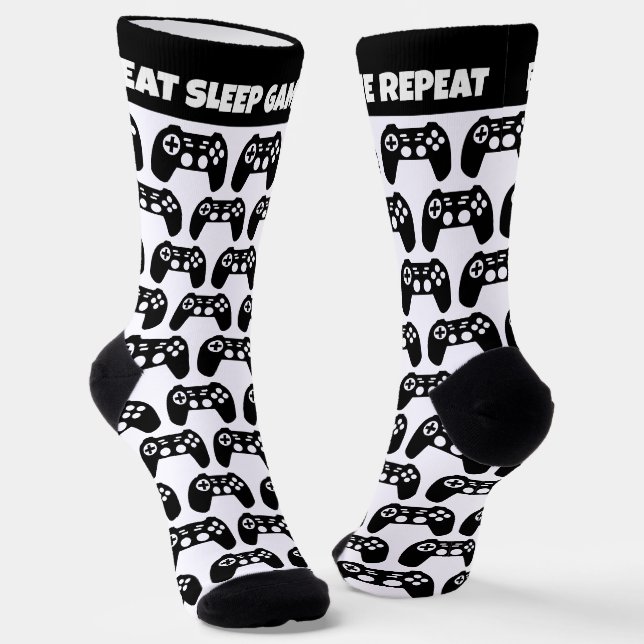Chaussette Mangez Sleep Game Répétez des chaussettes drôles c (Angulaire)