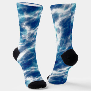 Chaussette Marbre d'eau bleue