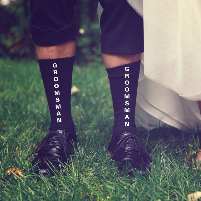 Chaussette Mariage Groomsman noir personnalisé (Créateur téléchargé)