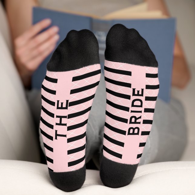 Chaussette Mariage mariée soirée rose et noir (Fond)