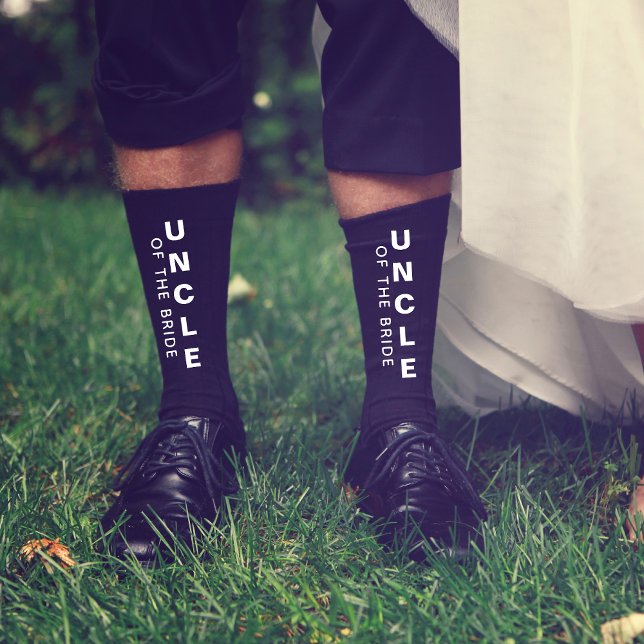 Chaussette Mariage Oncle De La Mariée Personnalisé Noir (Créateur téléchargé)