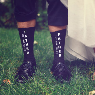 Chaussette Mariage Père De La Mariée Personnalisé Noir