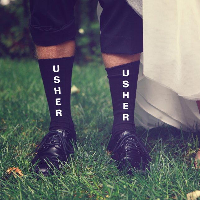 Chaussette Mariage Usher noir personnalisé (Créateur téléchargé)