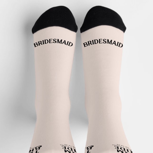 Chaussette Mariée et chambre avec Mariage Date Bridesmaid Cha (Haut)