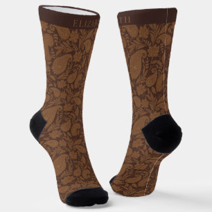 Chaussette Maroon Brown foncé Paisley Motif
