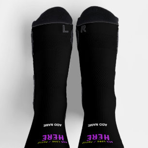 CHAUSSETTE MARQUE ÉLÉGANT MODERNE PERSONNALISABLE NOIR VÉRIFI