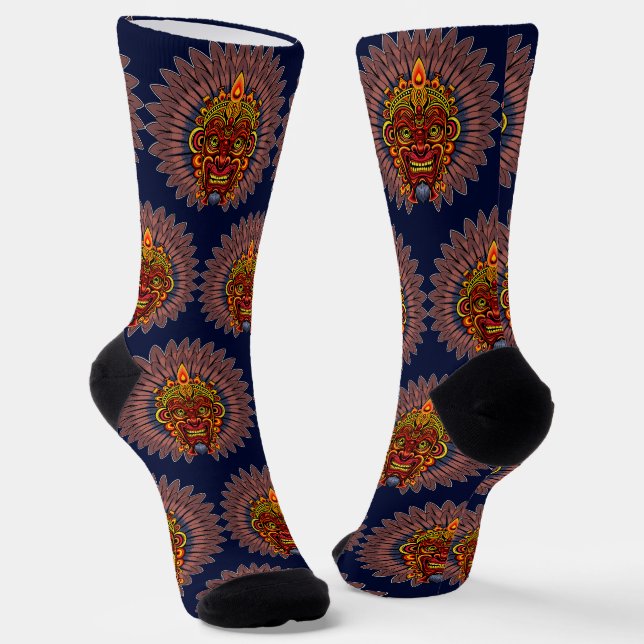 Chaussette Masque rituel du roi guerrier tribal (Angulaire)