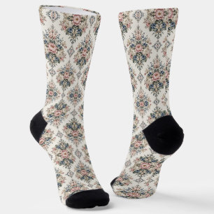 Chaussette Médaillons botaniques élégants intemporels