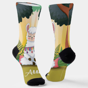 Chaussette Méditation de la llama dans la Forêt Magique