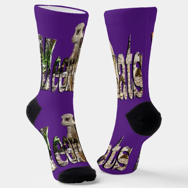 Chaussette Meerkats Nom Avec Meerkats, Chaussettes D'Équipage (Angulaire)