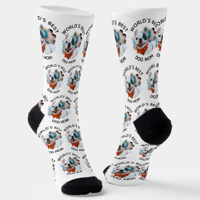 Chaussette Meilleur chien du monde Maman personnalisée Chien  (Angulaire)