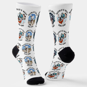 Chaussette Meilleur Chien Papa - Custom 3 Photos de Chien bla