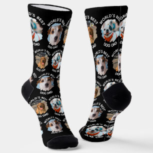 Chaussette Meilleur Chien Papa du monde - Custom 3 Photos Chi