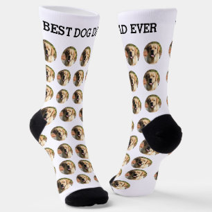 Chaussette Meilleur Chien Papa Jamais Photo Personnalisée