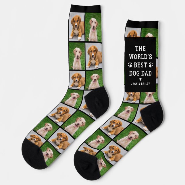 Chaussette Meilleur Chien Papa Personnalisé Animaux de compag (Gauche)