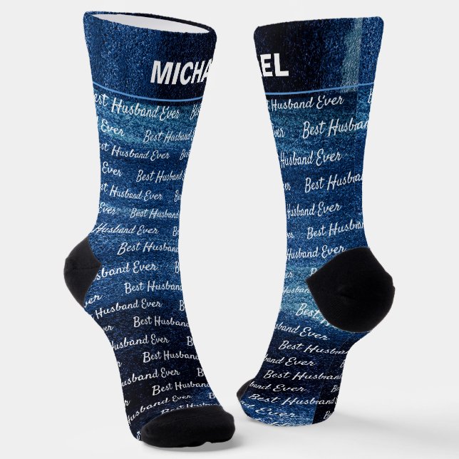 Chaussette Meilleur Mari jamais | Chaussettes Abstraites Blue (Angulaire)