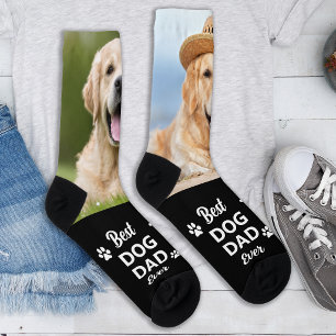 Chaussette Meilleur Papa Chien Personnalisé 2 Photo de Chien