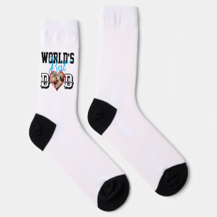 Chaussette Meilleur papa du monde avec verre photo
