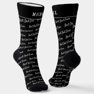 Chaussette Meilleur papa jamais   Monogramme amusant
