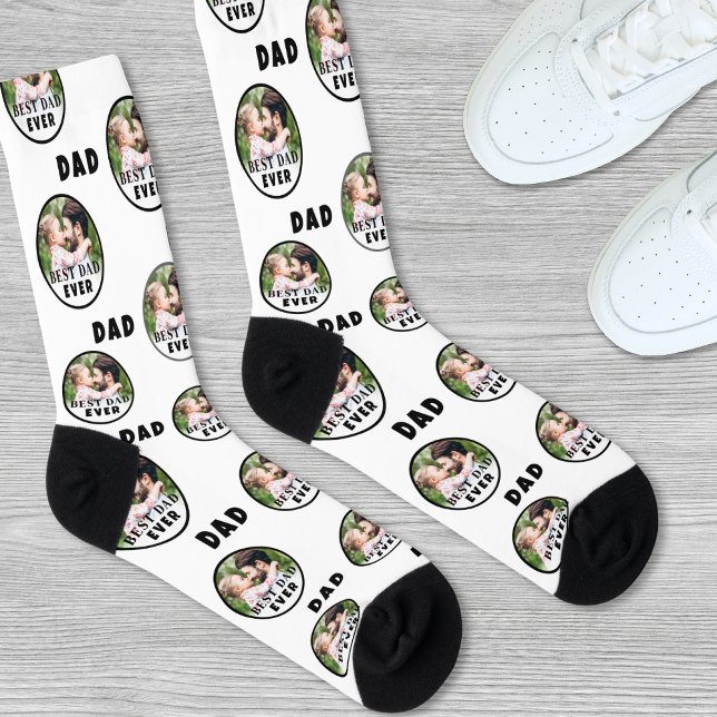 Chaussette Meilleur Père Jamais Photo Père (Best Dad Ever Photo Father Socks)