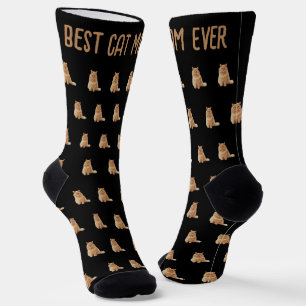 Chaussette Meilleure Maman de Chat Photo Patron Noir