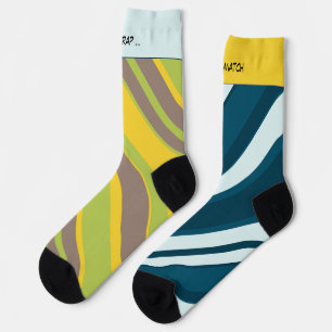 Chaussette Mélange de rayures asymétriques 3 et 5, Fou