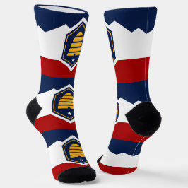 Chaussette Men crew socks with flag of Utah State, USA