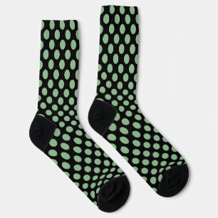 Chaussette Mer Noire Vert sur Noir grand Pois