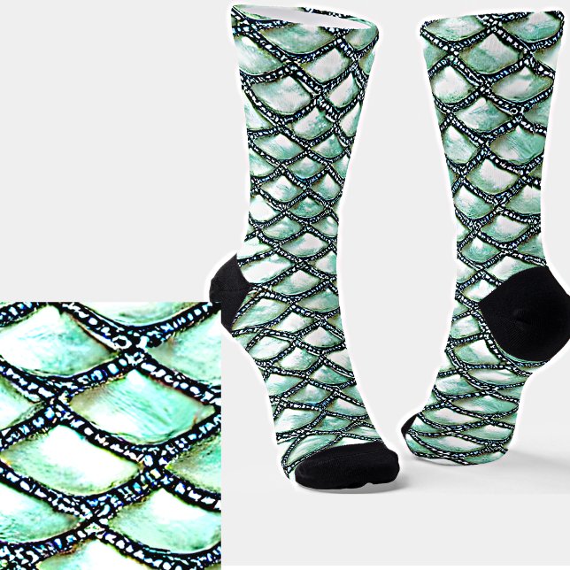 Chaussette Mermaid Aqua Scales Diamant d'argent perlé (Créateur téléchargé)