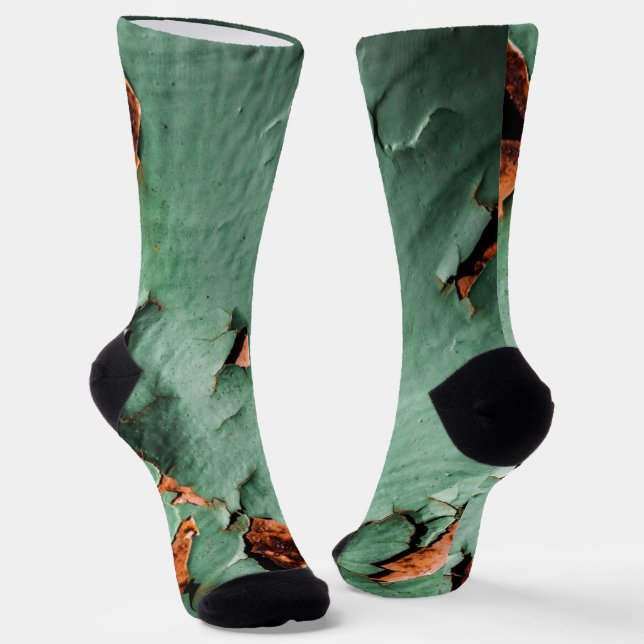 Chaussette métal rouillé brun turquoise cool (Angulaire)