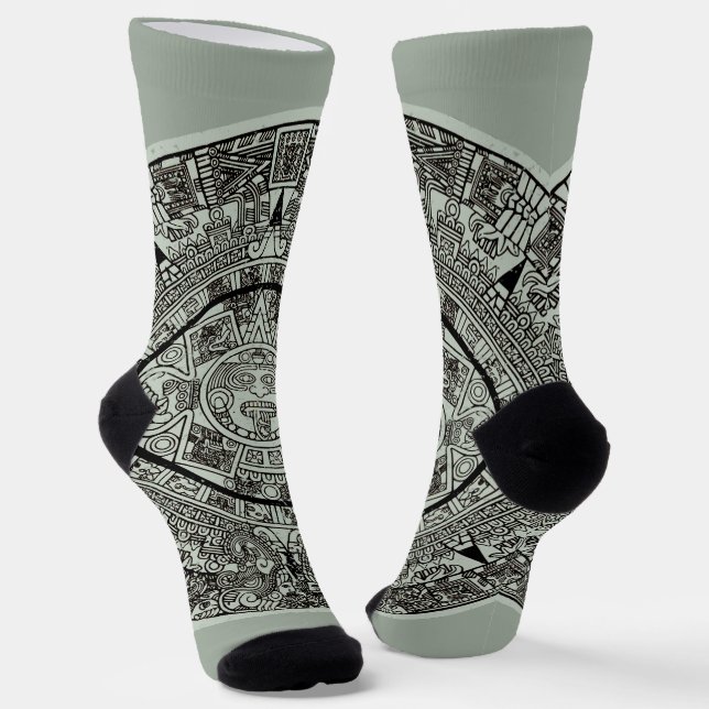 Chaussette Mexicaine Aztec Sun Stone Maya Calendrier 1 (Angulaire)